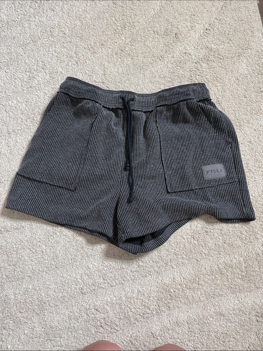 P'tula Charcoal Ribbed Drawstring comfort knit